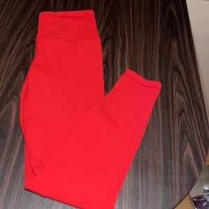 Bright red leggings size small